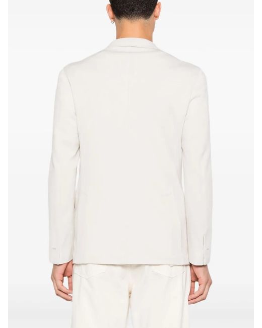 Eleventy White Double-Breasted Blazer for men
