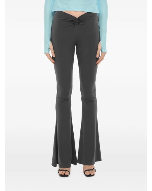 ANDAMANE Gray Ruched Bootcut Trousers