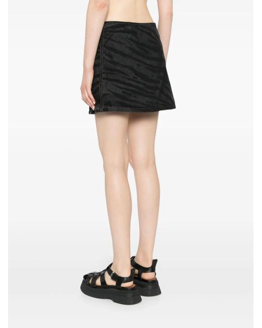 Ganni Black Button-Detail Mini Skirt