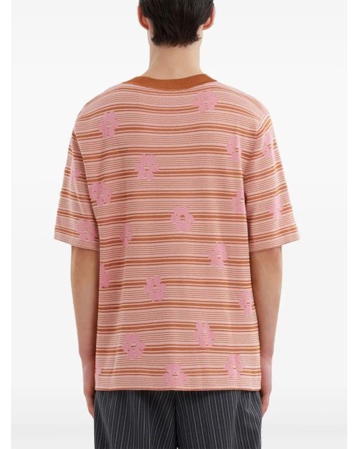 Marni Pink T-Shirt À Logo Intarsia for men