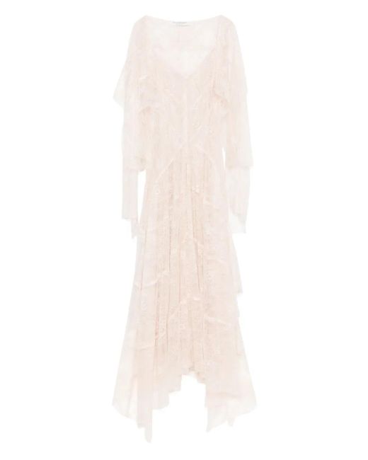 Philosophy Di Lorenzo Serafini White Floral-Lace Maxi Dress