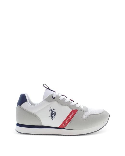 U.S. POLO ASSN. White Panelled Sneakers for men