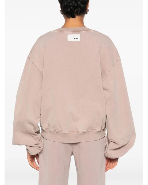 THE M.. Natural Hercules V-Neck Puff-Sleeve Sweater
