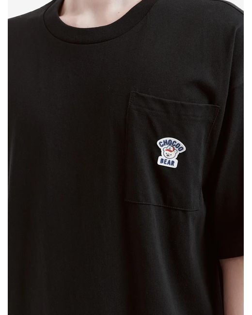 Chocoolate Black Bear-Patch T-Shirt for men