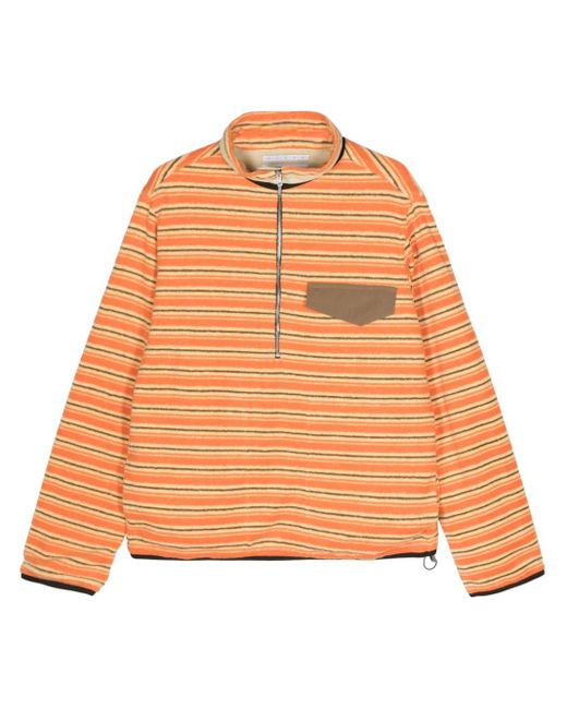 RANRA Orange Striped Half-zip Sweatshirt for men