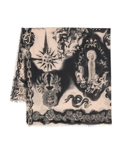 Écharpe Heraldique à imprimé graphique Jean Paul Gaultier en coloris Gray