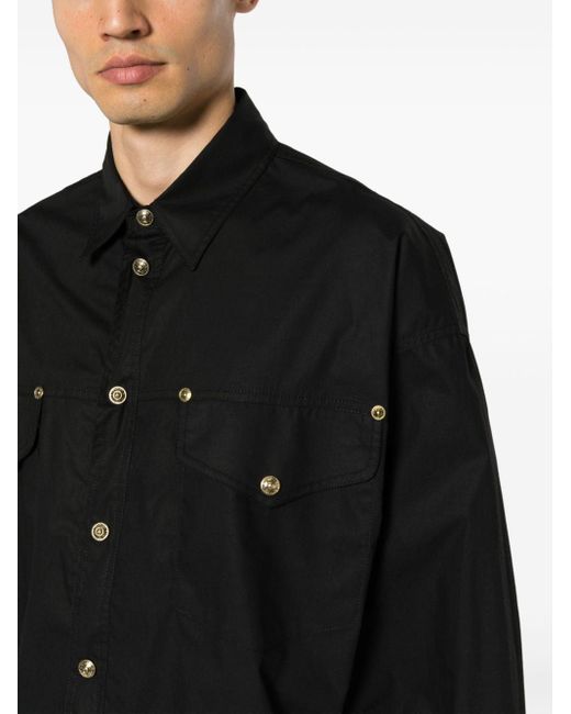 Versace Black Long-sleeve Cotton Shirt for men