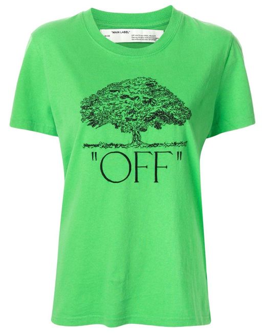 Off-White c/o Virgil Abloh Green Logo Tree Print T-shirt