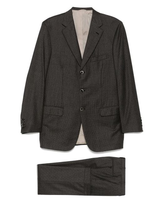 メンズ Brioni ハウンドトゥース スーツ Black