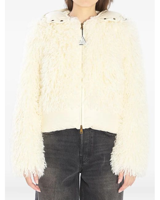 Moncler Natural Vigiers Faux-Fur Puffer Jacket