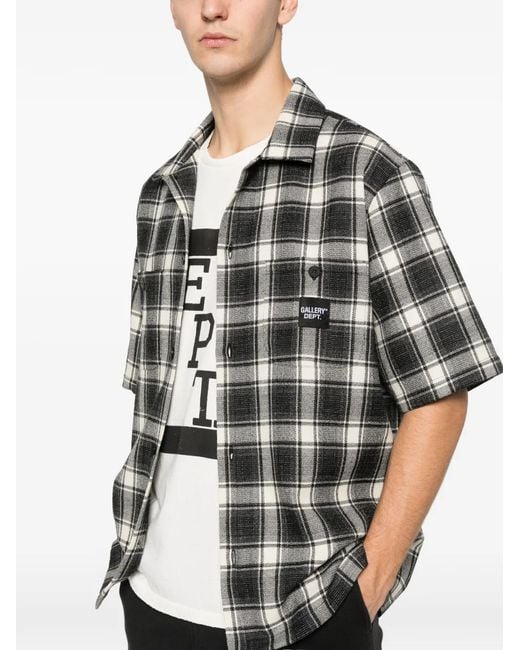 GALLERY DEPT. Black Playground Short-Sleeve Plaid Shirt for men