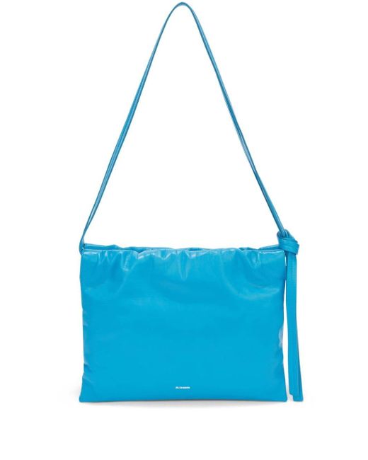 Jil Sander Blue Small Leather Shoulder Bag