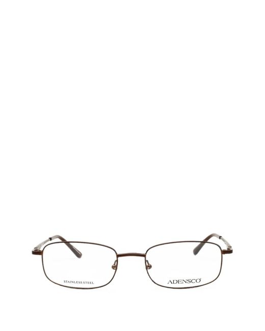 Adensco White Ashton Rectangle-Frame Glasses for men