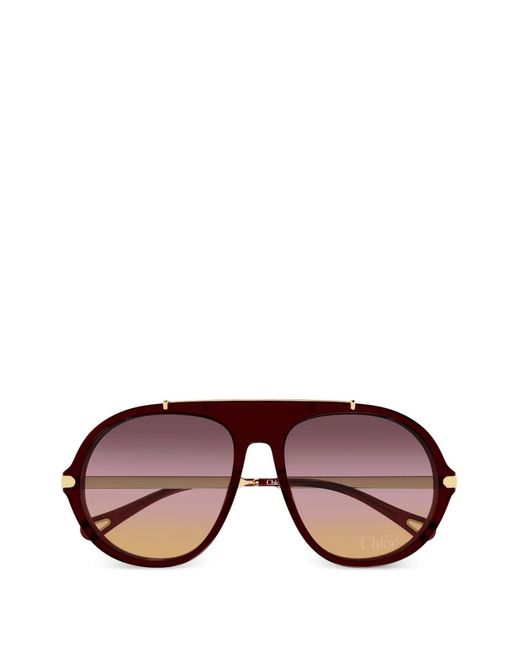 Chloé Purple Oversized-Frame Gradient-Lens Sunglasses
