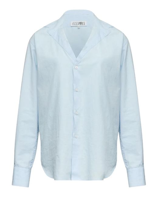 MM6 by Maison Margiela Blue Long-Sleeves Shirt
