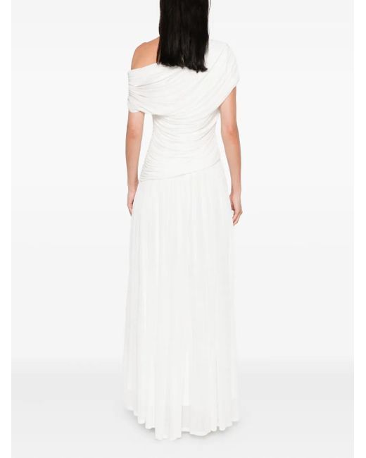 Jonathan Simkhai White Draped One-Shoulder Dress