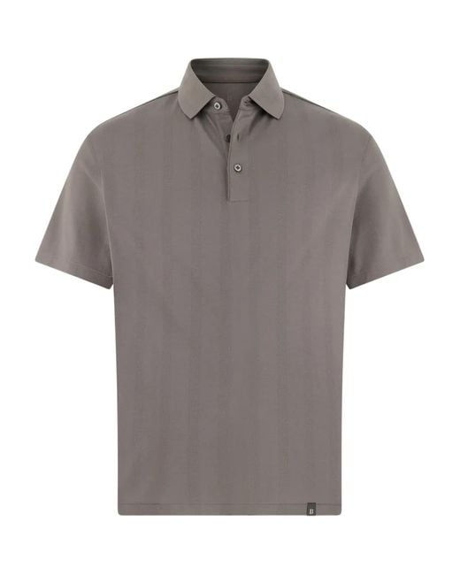 Boggi Gray Metal Button Polo Shirt for men