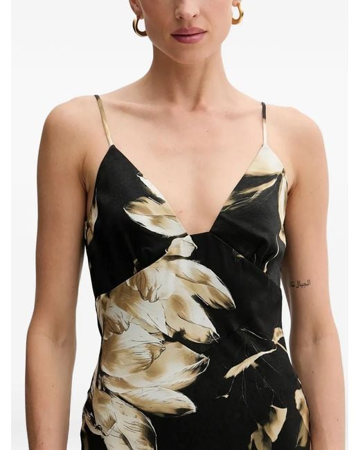 Bardot Black Floral-Print V-Neck Maxi Dress