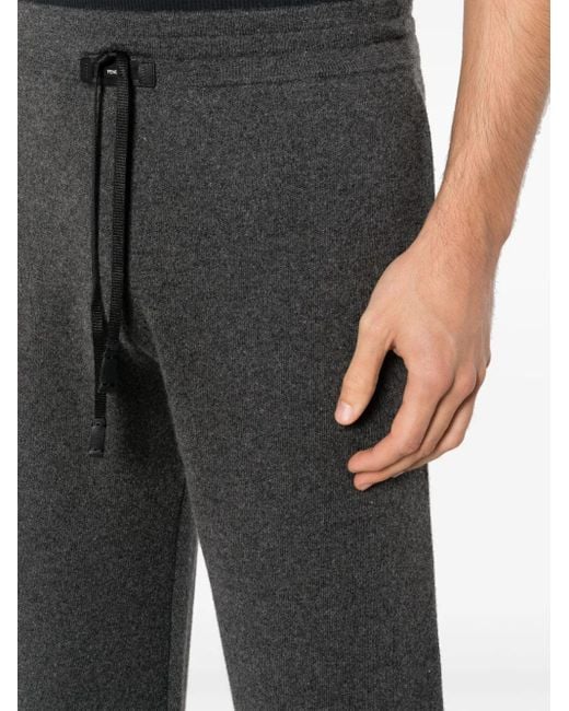 Fendi Gray Mélange-Effect Cashmere Track Pants for men