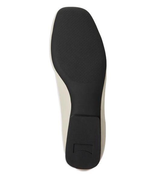 Camper White Casi Myra Leather Flat Pumps