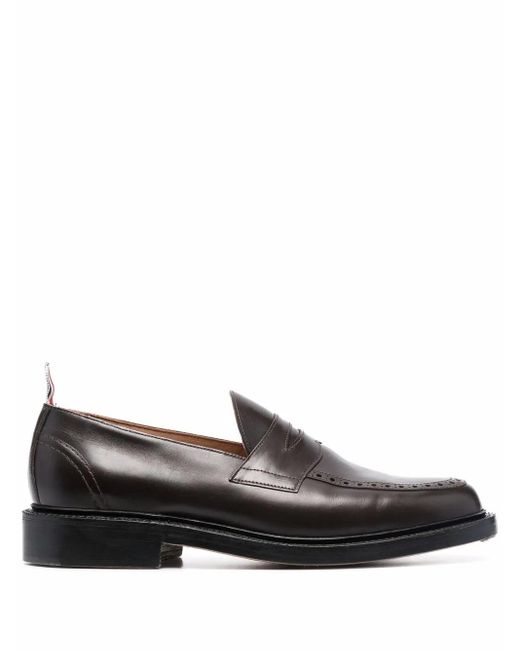 Thom Browne Black Goodyear-Sole Penny-Slot Loafers for men
