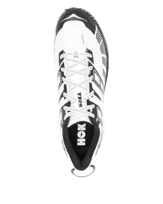 Hoka One One White Geometric-Pattern Sneakers