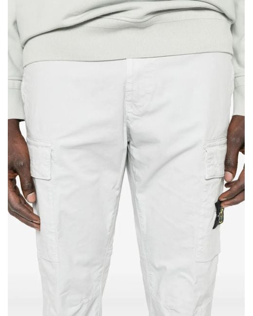 メンズ Stone Island ツイル カーゴパンツ White