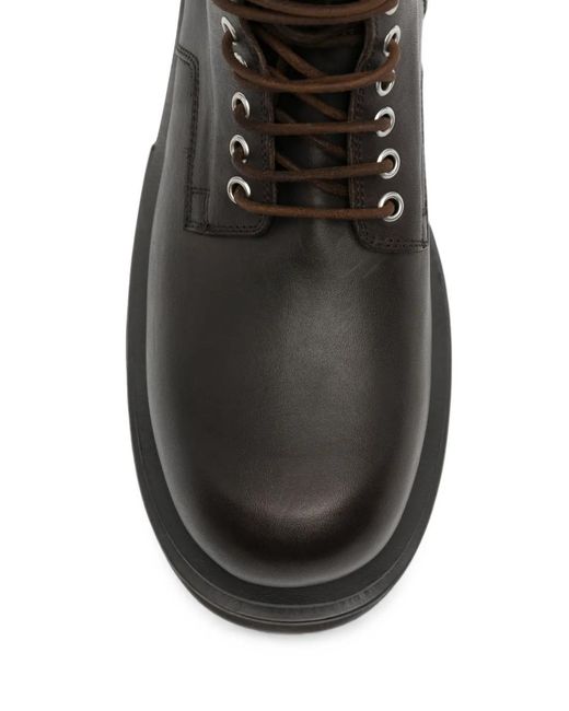 Rick Owens Black Lace-Up Platform Biker Boots for men