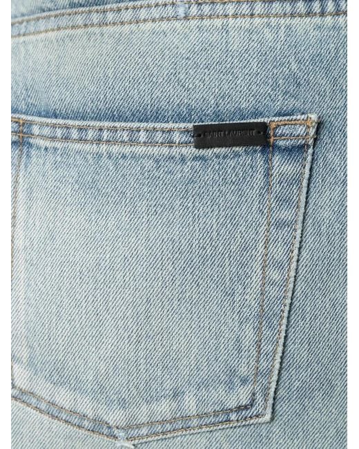Saint Laurent Blue Mid-Rise Straight-Leg Jeans