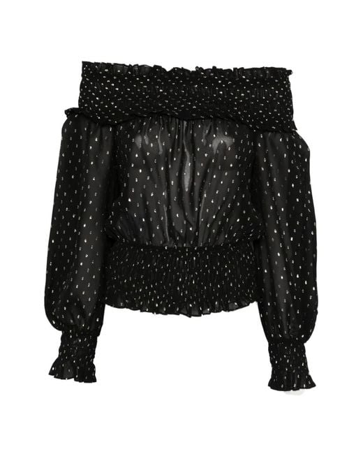 Self-Portrait Black Off-Shoulder Top