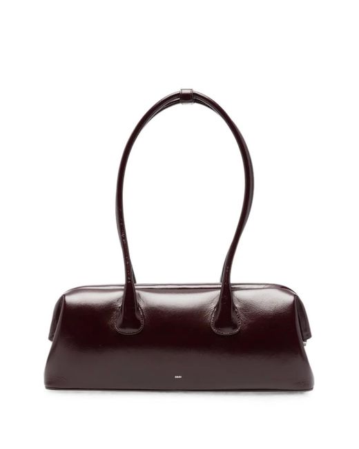 OSOI Purple Boat Wide Leather Shoulder Bag