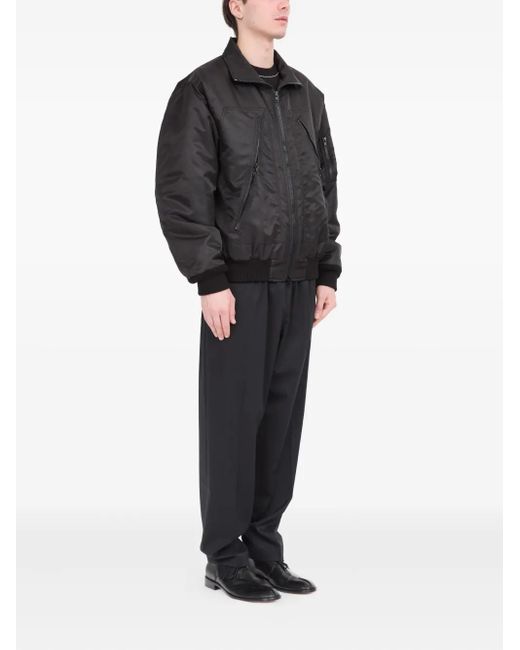 MM6 by Maison Martin Margiela Black Stitch-Detail Bomber Jacket for men