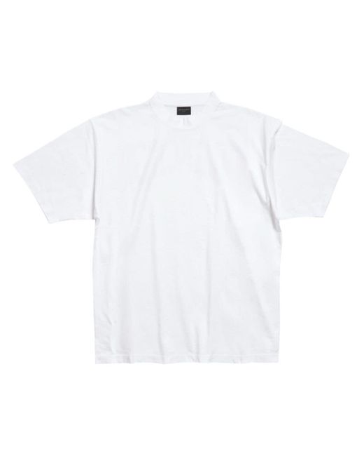 Balenciaga White Hand-drawn Logo-print Cotton T-shirt