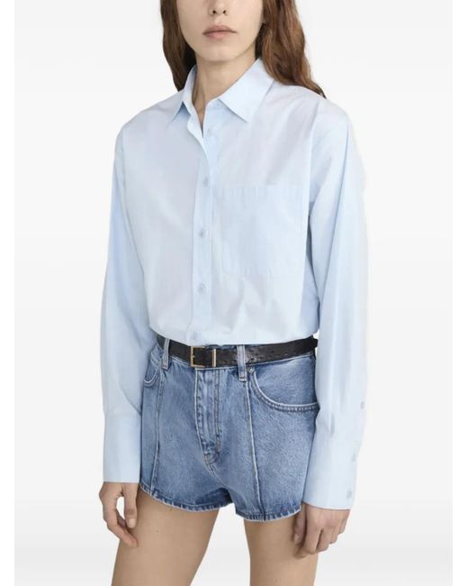FRAME Blue The Boy Long-Sleeve Shirt