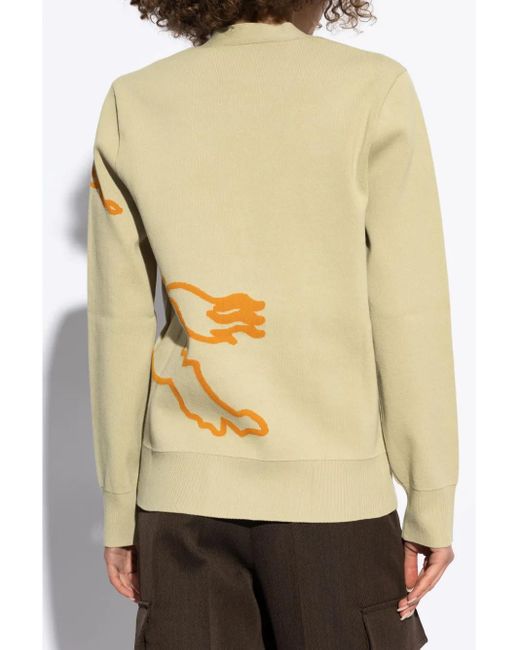 Burberry Metallic Ekd Cotton-Blend Cardigan