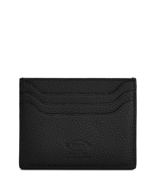 Tod's Black Grained Leather Card Holder for men