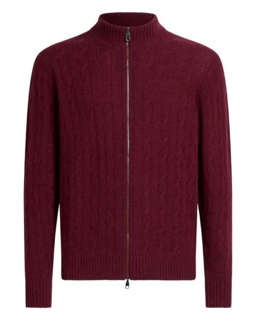 Etro Red Cashmere Cardigan for men
