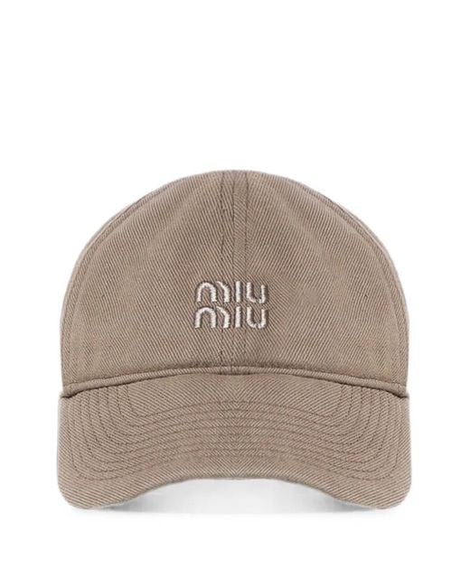 Miu Miu Natural Drill Baseballkappe