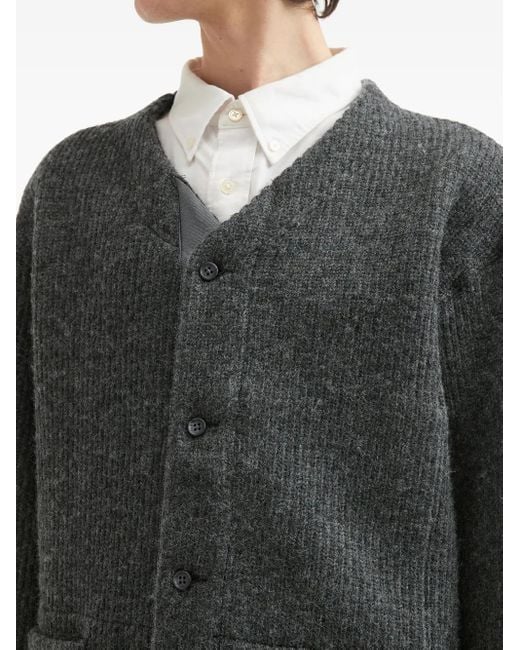 メンズ Engineered Garments リブ カーディガン Gray