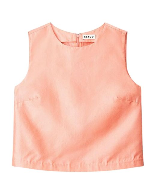 Staud Pink Cassia Silk Top
