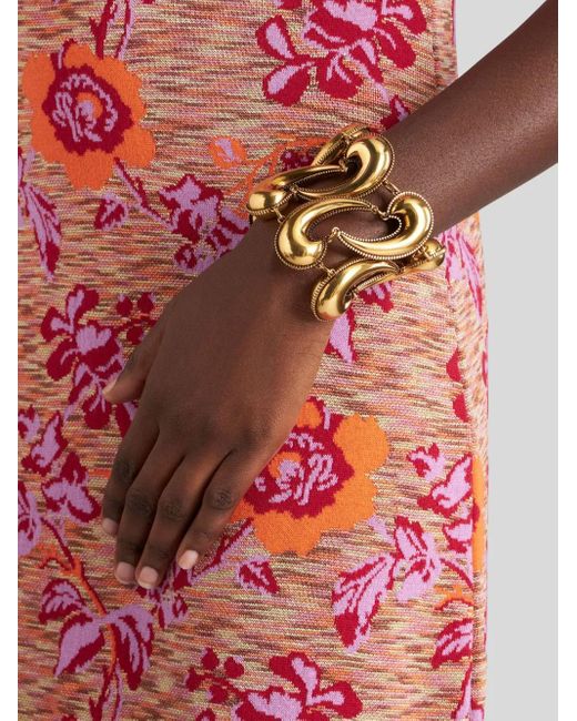 Etro Metallic Pailey Wide Cuff Bracelet