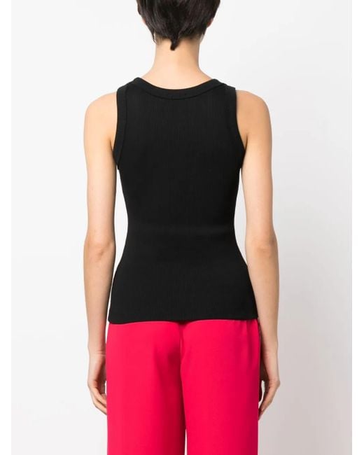 Styland Black Ribbed Knit Tank Top