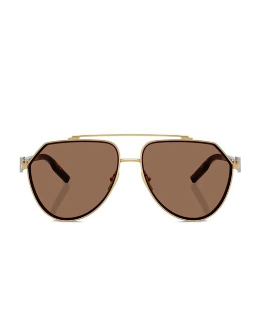 Dolce & Gabbana Brown Pilot-Frame Sunglasses for men