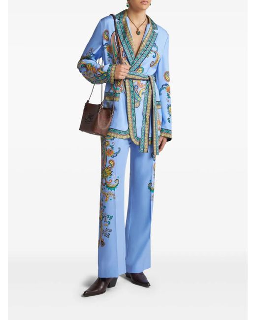 Etro Blue Silk Blazer
