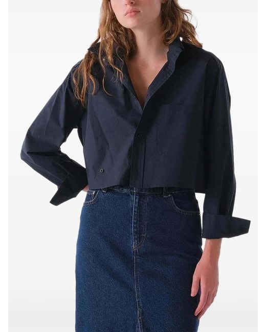 CISSA Blue The Shorty Cropped Shirt