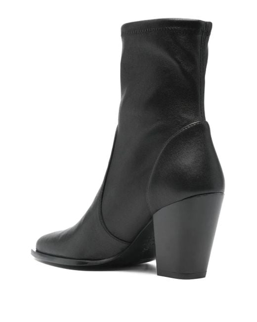 Stuart Weitzman Black 85Mm Pointed Ankle Boots