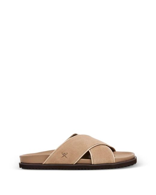 Hackett Brown Mikonos Highcross Crossover-Strap Sandals for men