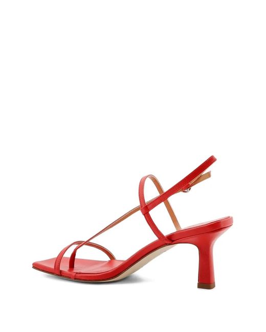 Aeyde Red Elise Heeled Sandals