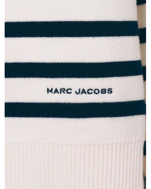 Maglione A Righe Breton Con Bottoni di Marc Jacobs in White