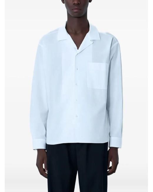 The Row White Classic Collar Patch Pocket Shirt for men